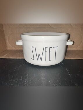 Rae Dunn White Ceramic 'SWEET' Handle crock